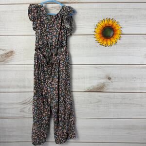 H&M Kids Girls Floral Print Tie Front Cutout Jumpsuit 3T‎